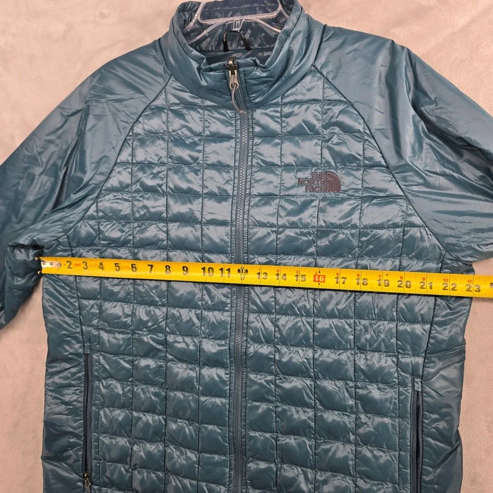 The North Face Thermoball Jacket Mens‎ Size Large Teal Blue Full zip Insulated
